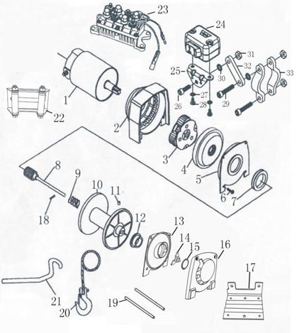 Запчасти для лебедки T-MAX ATV-3000